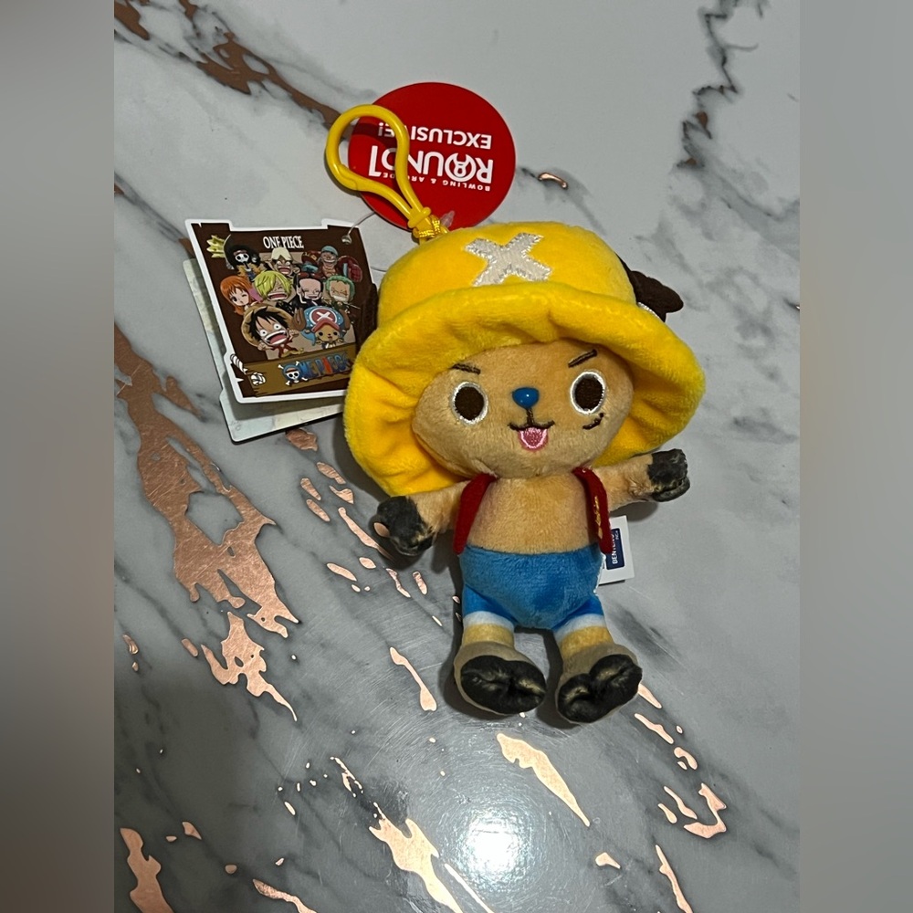 One Piece Supermini Luffy Chopper Plush Keychain - YELLOW/RED/BLUE - NWT